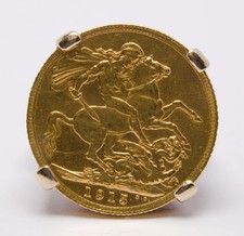 1915 gold full sovereign - sovereign, 9ct