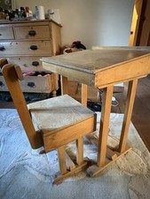 Victorian Child’s wooden desk & Separate Chair 