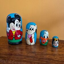 Disney Character 4 Russian Nesting Dolls Mickey Mouse and friends - 4 doll set