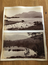 victorian albumen photos - loch lomond - floating island - trossachs  . g.w.w.