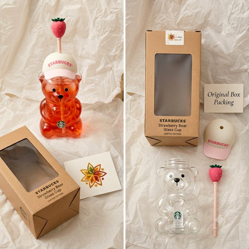 Starbucks strawberry bear - starbucks,