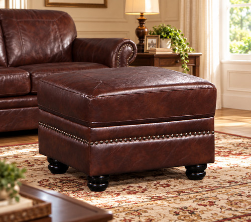 Brown leather seater - 3, /