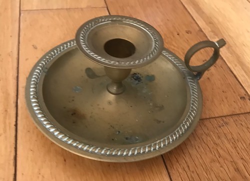 Vintage brass candleholder wee - vintage,