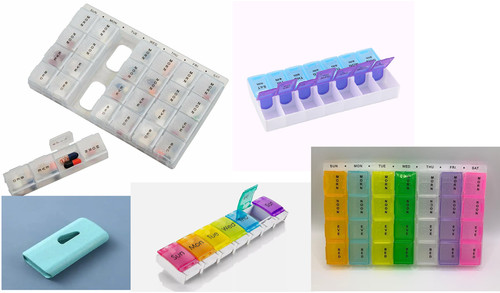 Travel pill box colour - pill, days