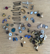 Vintage Cuff Link Odds, Tie Pins, Bars, Buttons  Enamel, Mother of Pearl Job Lot
