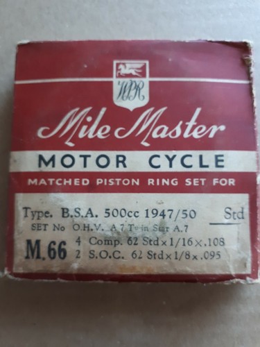 Wellworthy piston rings bsa - wellworthy,
