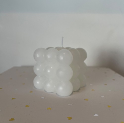 White bubble cube eco - cube, wax