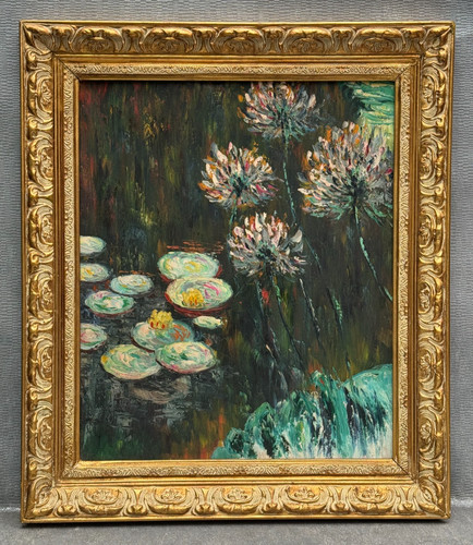 Vintage oil painting water - vintage,