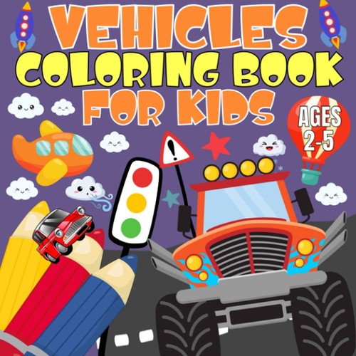 Vehicles coloring book for - book,
