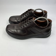 Hotter Lance Mens Brown Leather Casual Shoes UK 8.5 STD DualFit Lace-Up Cushion