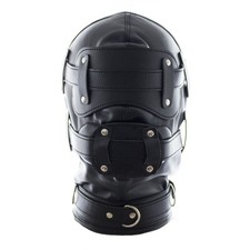 Black Faux Leather Fetish Head