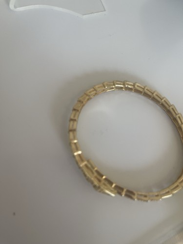 Gold diamanté snake bangle - gold, &diamanté