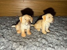 Schleich Germany Yellow Labrador/Golden Retriever Puppies Sitting