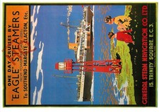 Picture Postcard_ Eagle Steamers, One Day Cruises, Poster Design (Repro)