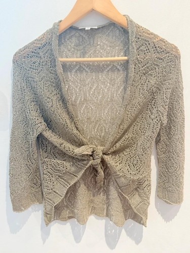 Gold shimmer crochet knit - gold,