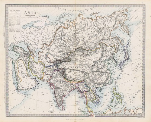 Asia antique map c walker - map, by