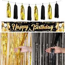 Black gold Foil tassels