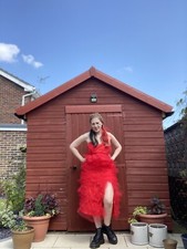 Harley Quinn Red Dress Suicidal Squard Cosplay Costume Size 10