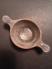 Antique 1910 Edinburgh Silver & Horn Scottish Whisky Quaich William Dunningham