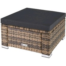 Tectake Bitonto Footstool Rattan Garden Balcony Seat with Padded Cushion £54rrp!