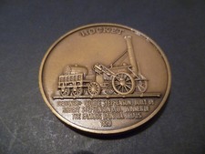 Liverpool &Manchester Railway Centenary Medallion Stephensons Rocket Bronze 45mm