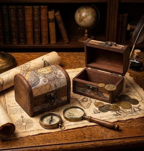 Vintage wooden world map - wooden,