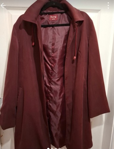 Burgundy vintage trench coat - trench,