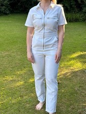 Topshop white denim front zip