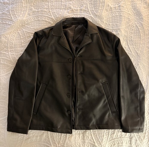 Faux leather jacket m - leather, jacket,