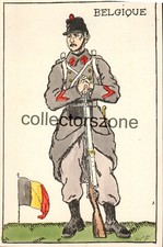 WW1 Era Belgian soldier Printed postcard patriotic unposted