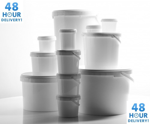 Plastic buckets tubs white - buckets,