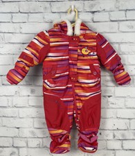 BABY GIRL'S GAGOU TAGOU PINK STRIPE PIOU SNOWSUIT SIZE 12 MONTHS ONE PIECE