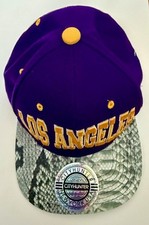 Los Angeles Trucker Hat Baseball Cap Snap Back Purple New City Hunter Cap New