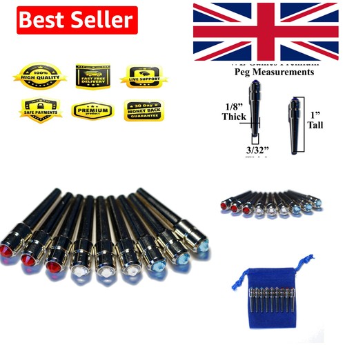 Chrome cribbage pegs with - 9,
