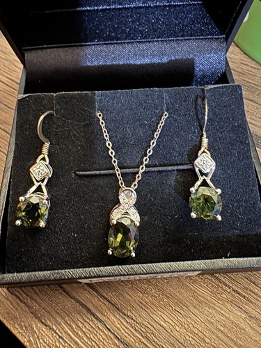 Silver925 green moldavite - silver925,