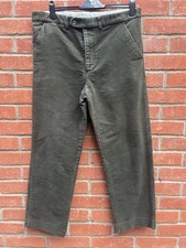 Hoggs of Fife Olive Green Moleskin Trousers UK W 38" L 29"