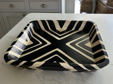 Vintage Handmade Painted Wooden Square Serving Tray 40cm Display Colombia Rustic