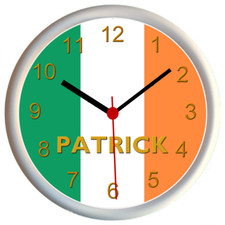 Personalised IRISH FLAG / IRISH TRICOLOUR / IRELAND / EIRE Wall Clock