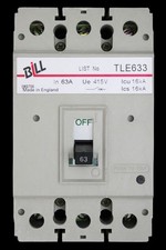 BILL 63 AMP 16kA TRIPLE POLE MCCB TLE633