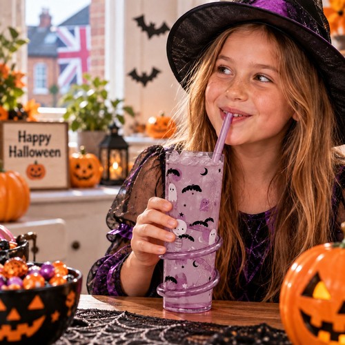 Halloween spiral straw tumbler - spiral,
