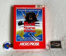 Commodore 64 / 128k Red Storm Rising omn DISK - tested, FREE badge & keyring