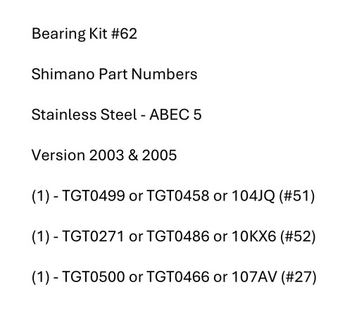 Bearing kit shimano - bearing,