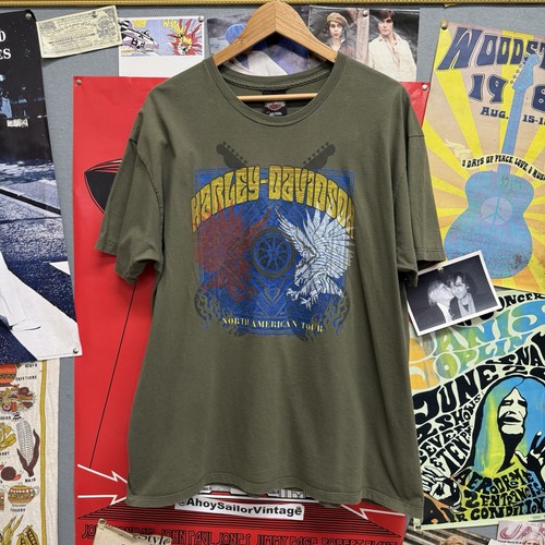 Harley davidson green shirt - harley, t-shirt