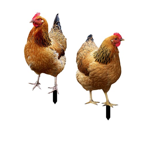 Hen statue garden stakes - hen,