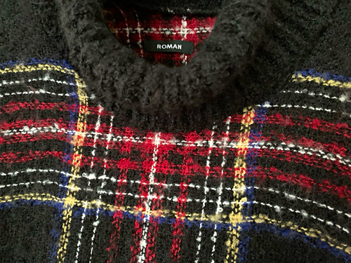 Roman black red tartan poncho - tartan,