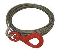 Winch Wire Rope - Recovery Winch Cable - 11mm Dia With Swivel Self Locking Hook 