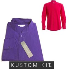 Mandarin Collar Purple Black