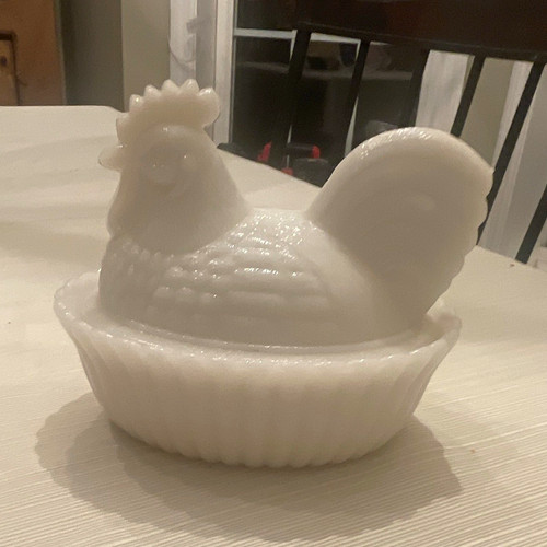 White glass chicken - chicken, hen
