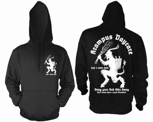 Krampus daycare hooded sweater - krampus,
