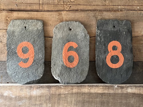 Vintage french painted - painted, slate